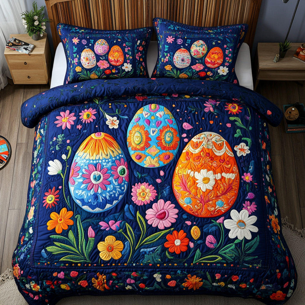 Eggstra Magic 3-Piece Quilted Bedding Set NCU0DK5420