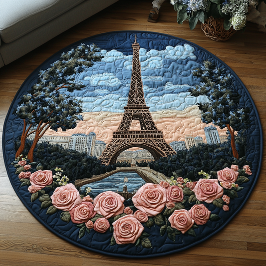 Eiffel Charm Quilted Round Mat NCU0DV5159