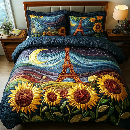 Eiffel Dream 3-Piece Quilted Bedding Set NCU0DV5071