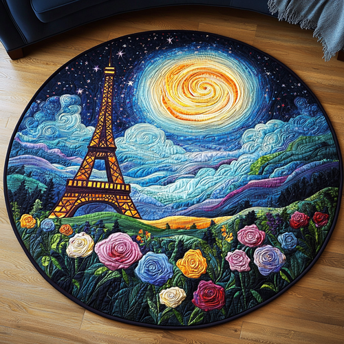 Eiffel Glow Quilted Round Mat NCU0DV5156