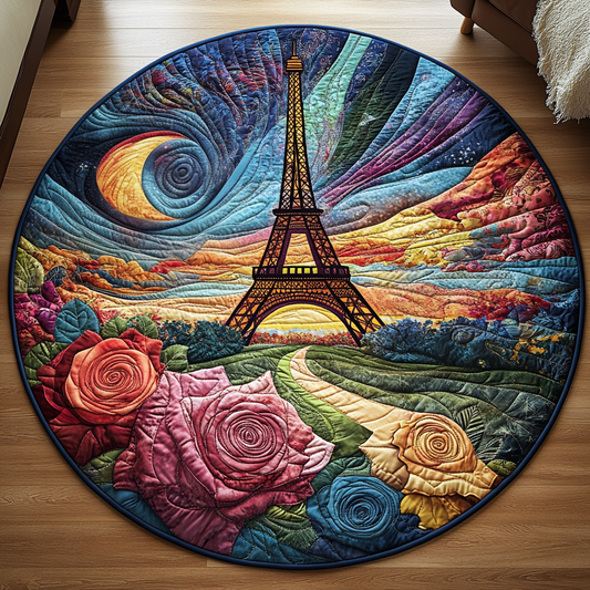 Eiffel Romance Quilted Round Mat NCU0DV5158