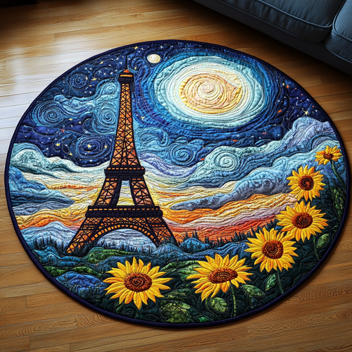 Eiffel Tower Dream Quilted Round Mat NCU0DV5155