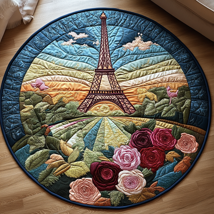 Eiffel Tower Views Quilted Round Mat NCU0DV5161
