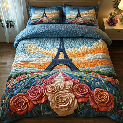 Eiffel Views 3-Piece Quilted Bedding Set NCU0DV5075