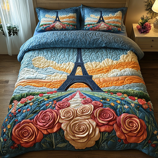 Eiffel Views 3-Piece Quilted Bedding Set NCU0DV5075