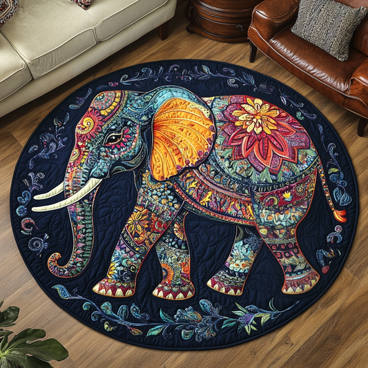 Ele Print Quilted Round Mat NCU0VH5513