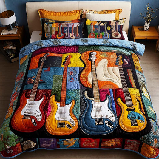 Electric Harmony 3-Piece Quilted Bedding Set NCU0NT2041