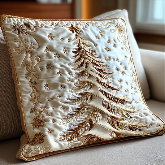 Elegant Christmas Tree Quilted Pillow Case NCU0TH2258