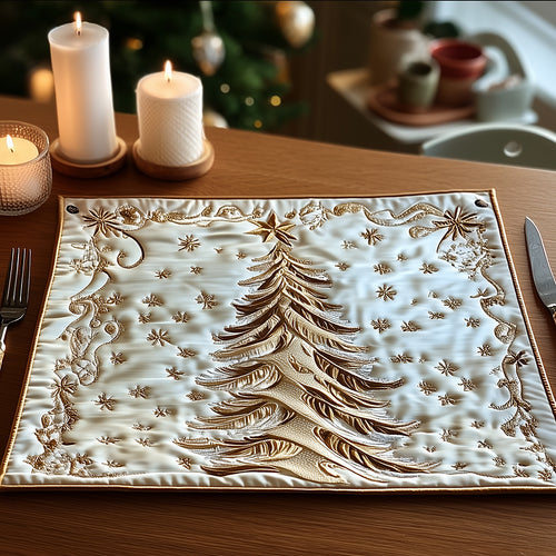 Elegant Christmas Tree Quilted Place Mat NCU0TH2258