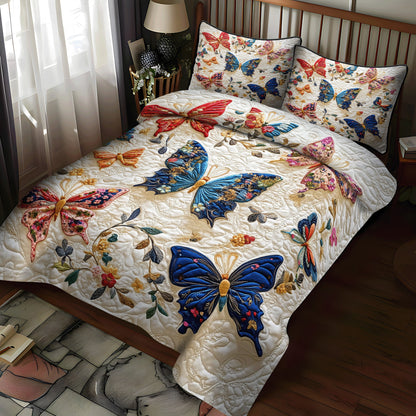 Elegant Flutter Haven 3-Piece Quilted Bedding Set NCU0NT3279