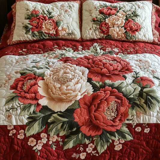 Elegant Bloom 3-Piece Quilted Bedding Set NCU0DK6654