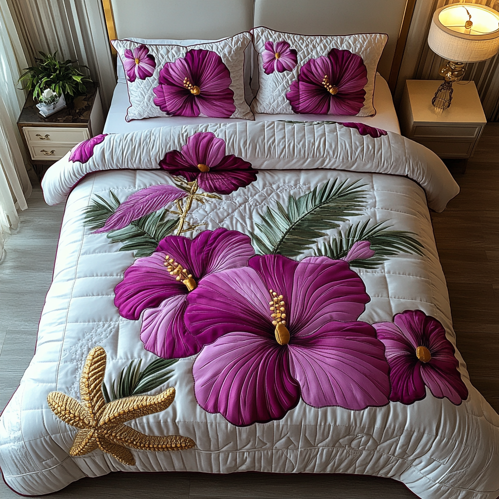 Elegant Duck 3-Piece Quilted Bedding Set NCU0DV402