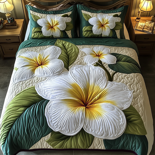 Elegant Bloom 3-Piece Quilted Bedding Set NCU0VL1992