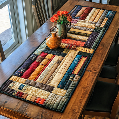Elegant Bookshelf Quilted Table Runner NCU0DK7402