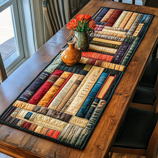Elegant Bookshelf Quilted Table Runner NCU0DK7402