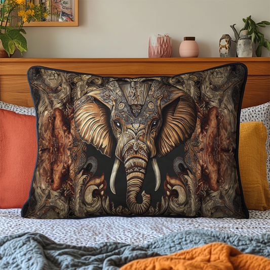 Elegant Elephant Quilted Bedding Pillow Case NCU0DK3741