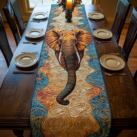 Elegant Elephant Quilted Table Runner NCU0DV6450