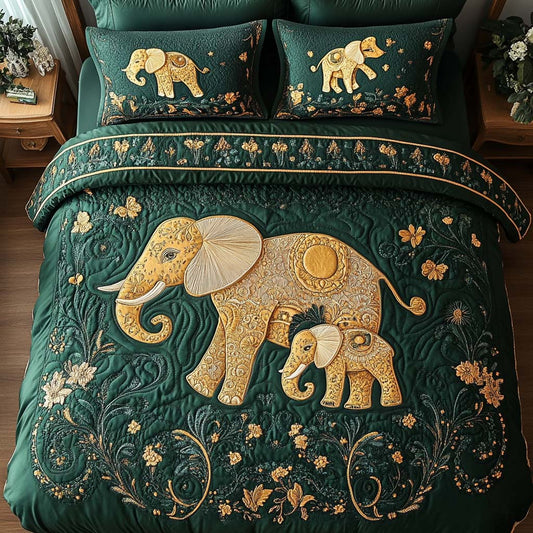Elegant Elephant Spirit 3-Piece Quilted Bedding Set NCU0NT8304