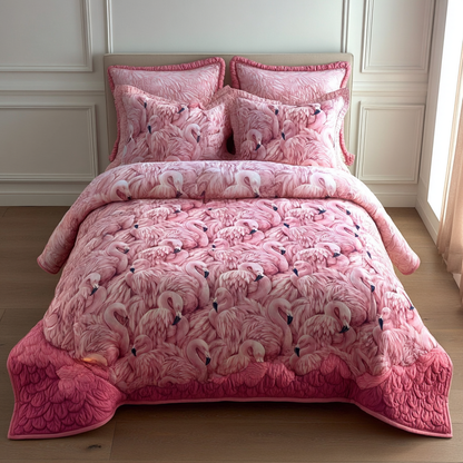 Elegant Flamingo 3-Piece Quilted Bedding Set NCU0DK8380