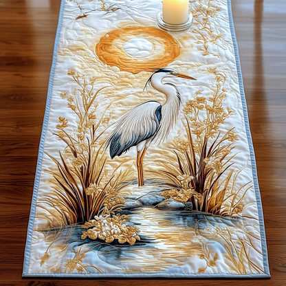 Elegant Heron Quilted Table Runner NCU0VH2487