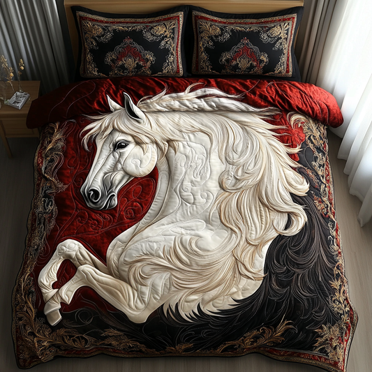 Elegant Horse Charm 3-Piece Quilted Bedding Set NCU0DV4117