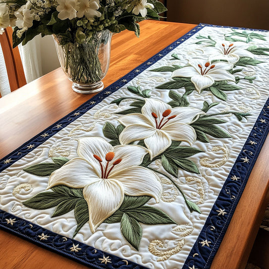 Elegant Lilies Quilted Table Runner NCU0NT4631