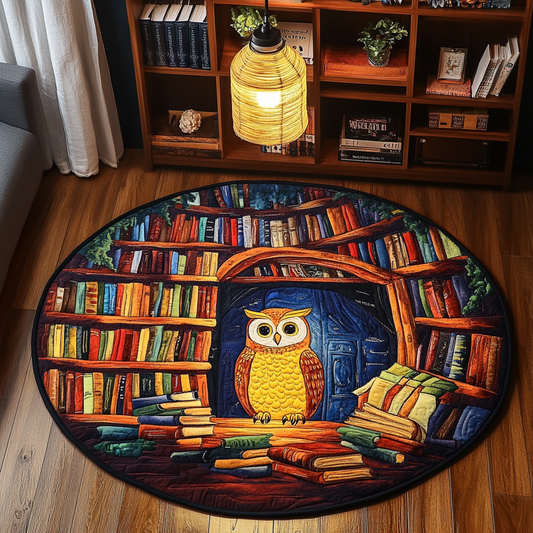Elegant Owl Quilted Round Mat NCU0DK7698