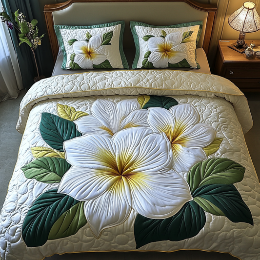 Elegant Petals 3-Piece Quilted Bedding Set NCU0VL1991