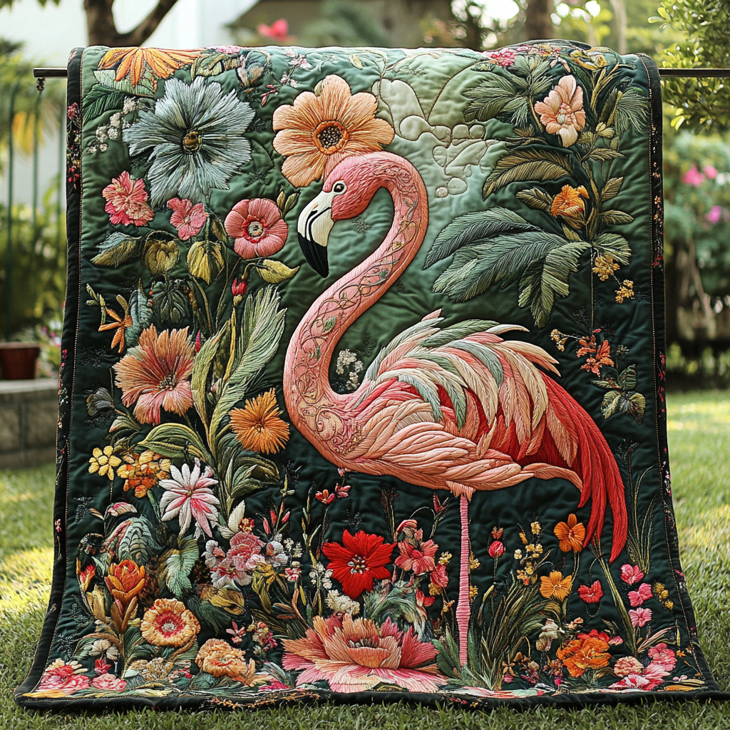 Elegant Plumes Quilted Blanket NCU0DV3068