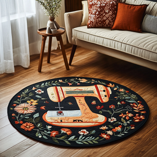 Elegant Sewing Machine Quilted Round Mat NCU0DK7844