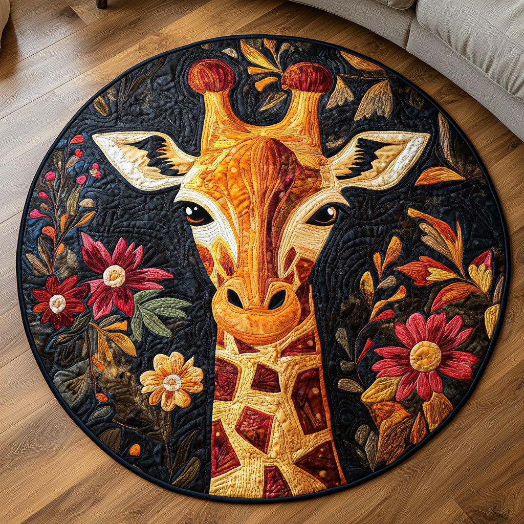 Elegant Stride Quilted Round Mat NCU0DK7023