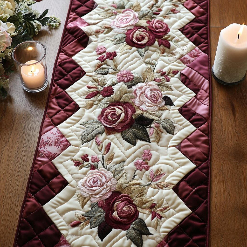 Elegant Touch Quilted Table Runner NCU0VH4094