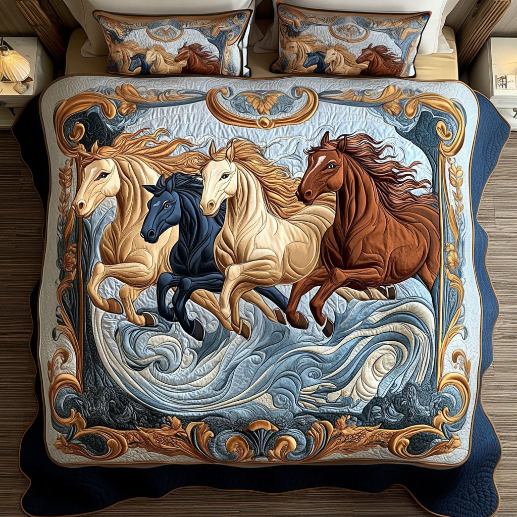 Elemental Quartet 3-Piece Quilted Bedding Set NCU0NT3738