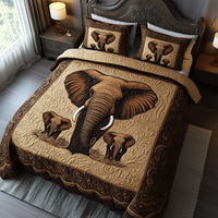 Elephant Forest 3-Piece Quilted Bedding Set NCU0DV5959