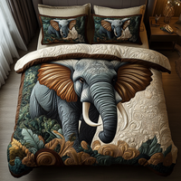 Elephant Legacy 3-Piece Quilted Bedding Set NCU0DV5962