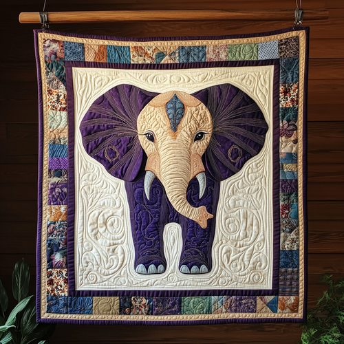 Elephant Patch Parade Quilted Blanket NCU0NT181