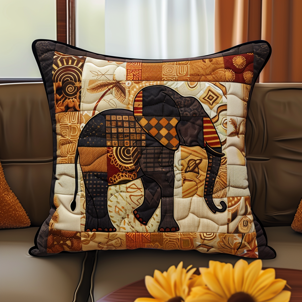 Elephant Regal Rumble Quilted Pillow Case NCU0DV136