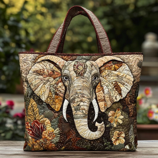 Elephant Charm Quilted Tote Bag NCU0DK8884