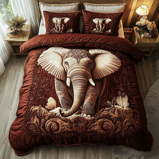 Elephant Dream 3-Piece Quilted Bedding Set NCU0DK8738