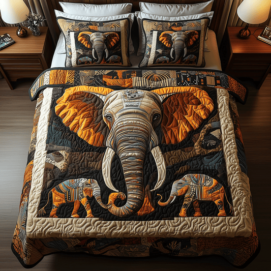 Elephant Essence 3-Piece Quilted Bedding Set NCU0TH2592