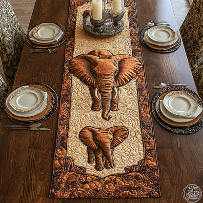 Elephant Forest Quilted Table Runner NCU0DV6452