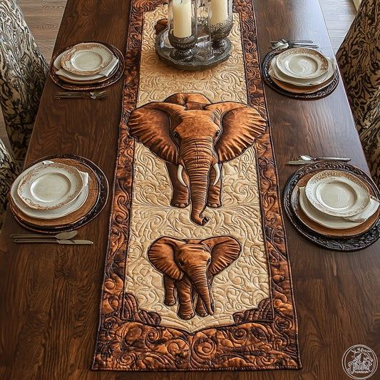 Elephant Forest Quilted Table Runner NCU0DV6452