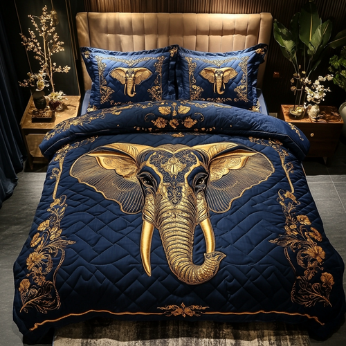 Elephant Grace 3-Piece Quilted Bedding Set NCU0DK2740