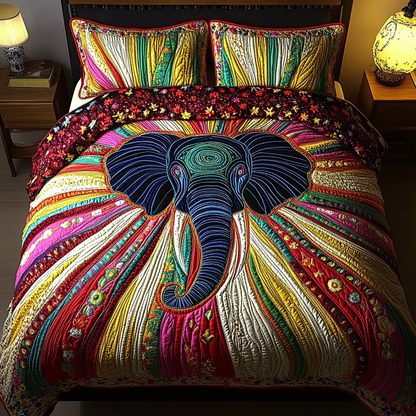 Elephant Grace 3-Piece Quilted Bedding Set NCU0DK4373