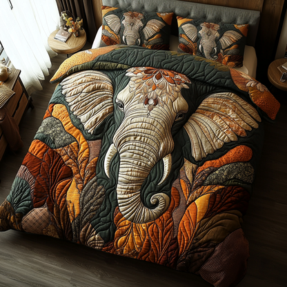 Elephant Grace Quilted Bedding Set NCU0DV2039