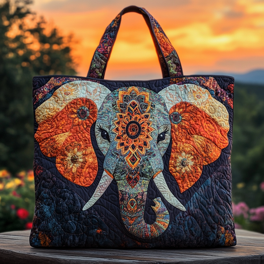 Elephant Grace Quilted Tote Bag NCU0DK8882