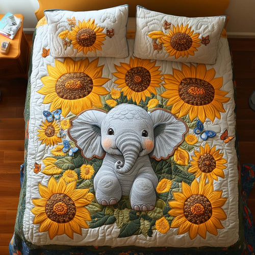 Elephant Harmony 3-Piece Quilted Bedding Set NCU0NT8143