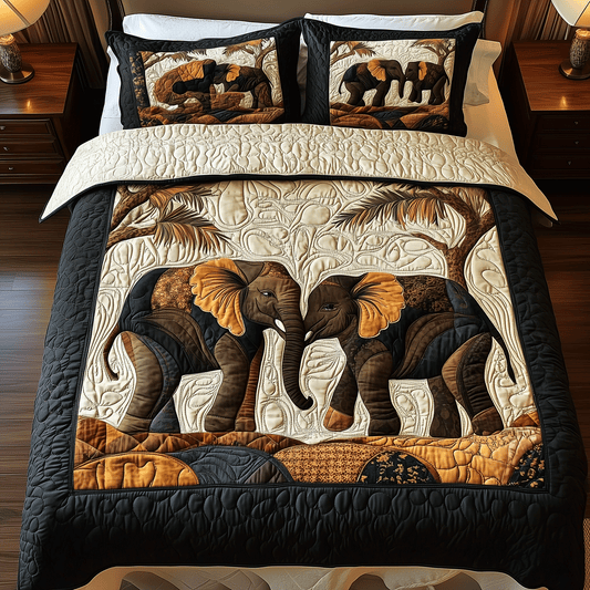 Elephant Harmony 3-Piece Quilted Bedding Set NCU0TH2588