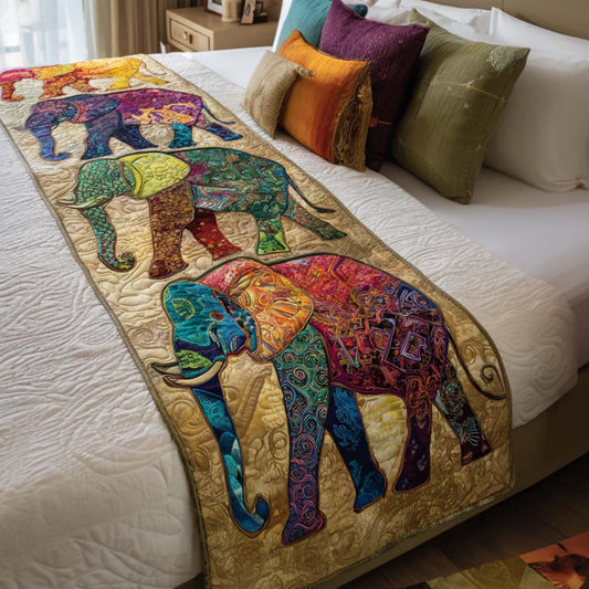 Elephant Harmony Quilted Bed Runner NCU0NT8633