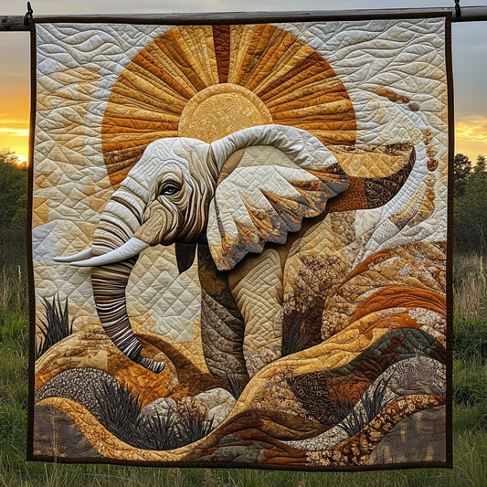 Elephant Harmony Quilted Blanket NCU0DV5973
